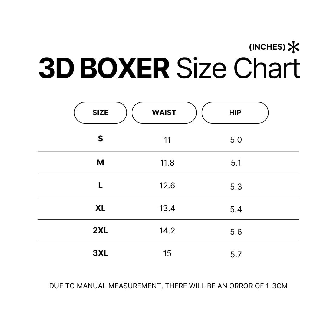 Boxer Size Chart - Lorna Shore Shop