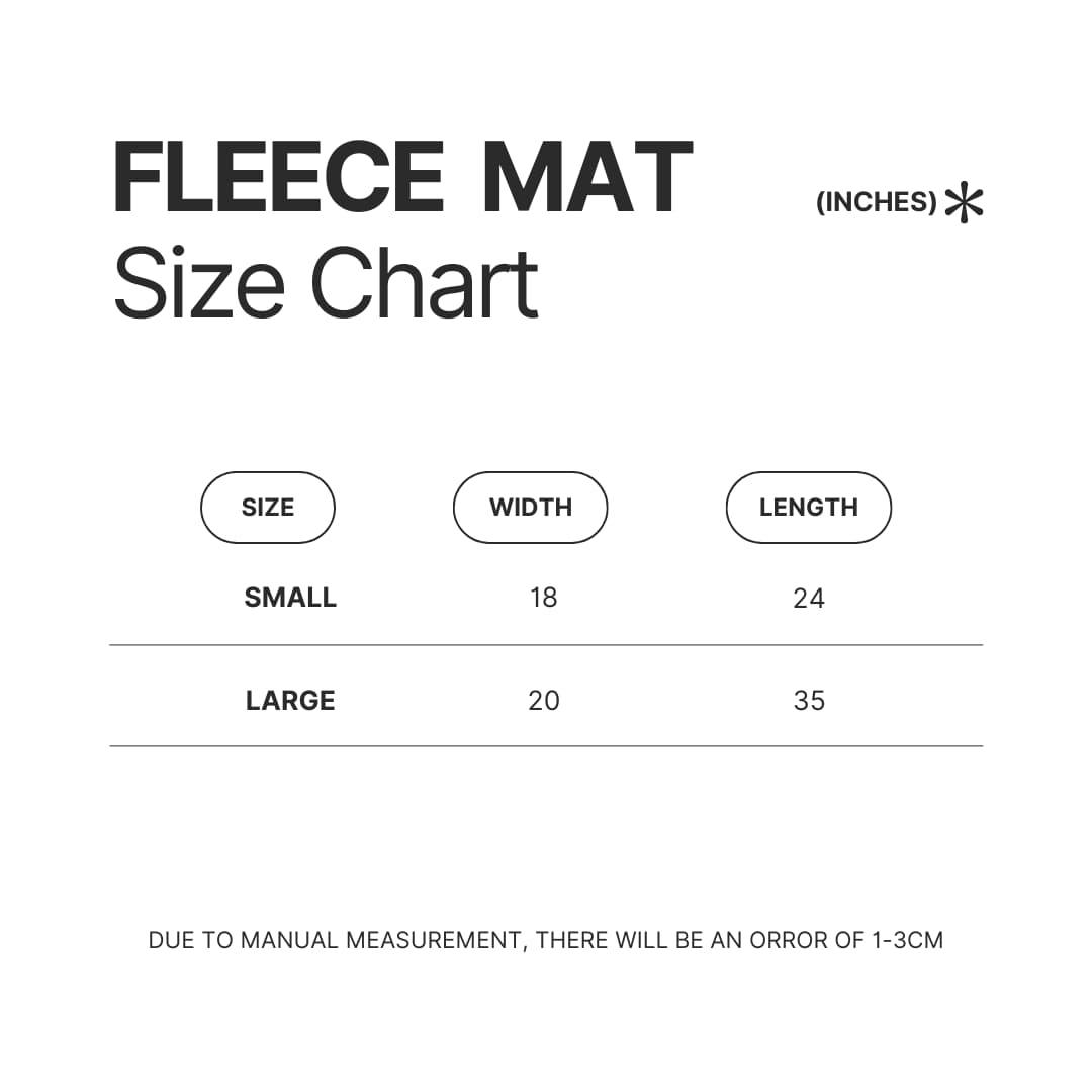 Fleece Mat Size Chart - Lorna Shore Shop