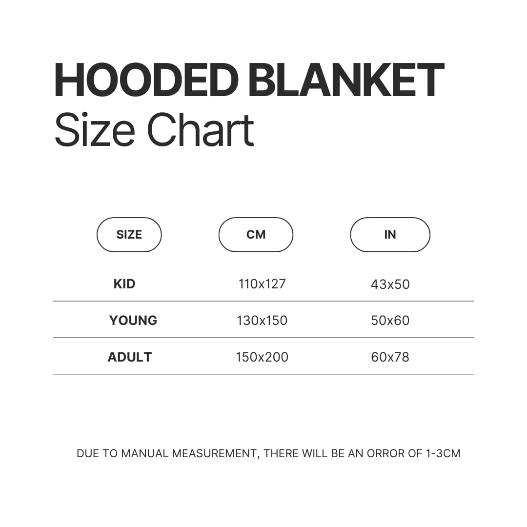 Hooded Blanket Size Chart - Lorna Shore Shop