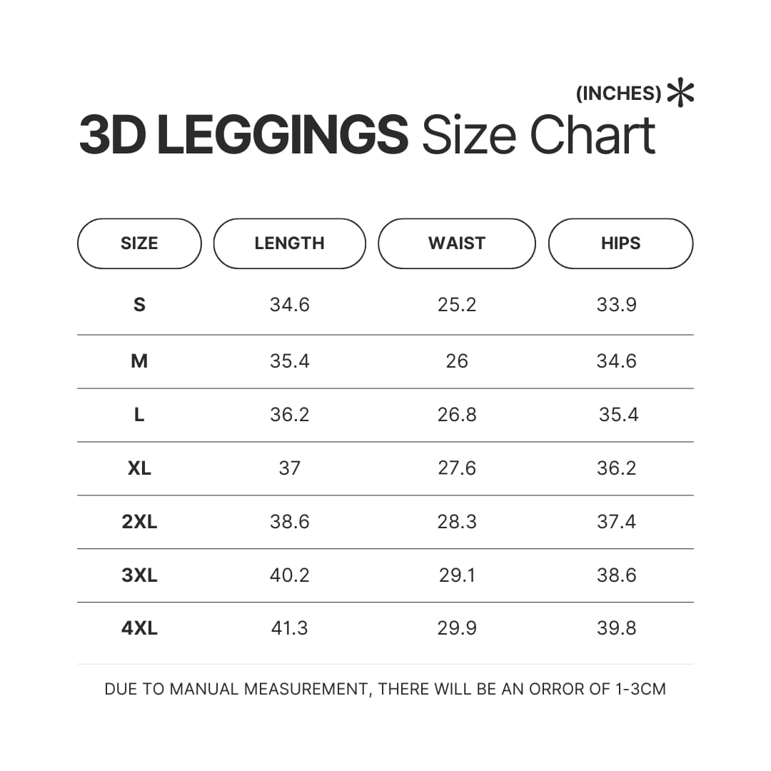 Leggings Size Chart - Lorna Shore Shop