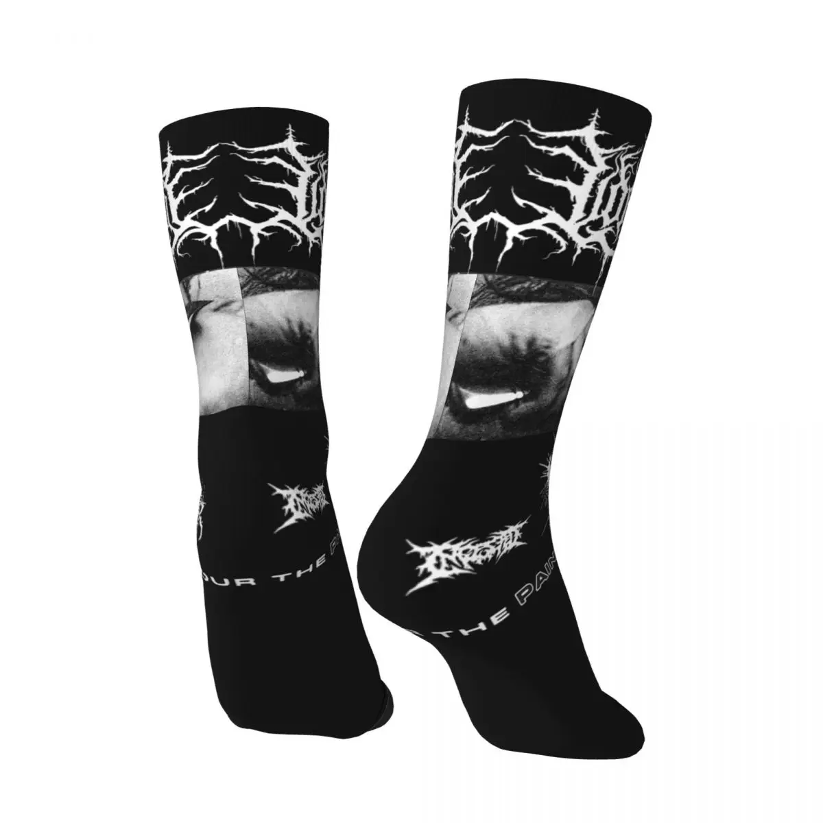 Heavy Metal Music Hip Hop Vintage Lorna Shore Happy Seamless Pattern Printed Boys Crew compression Sock 1 - Lorna Shore Shop